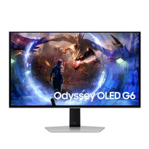 Samsung 27inch Odyssey OLED G6 G60SD QHD 2560 x 1440 Gaming Monitor, 360Hz, HDMI, DP, Height, Tilt, Swivel, Pivot, Adjustable, Silver - LS27DG602SMXUE
