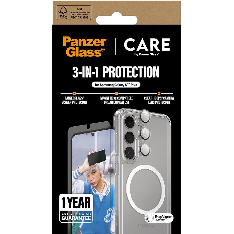 PanzerGlass 3-in-1 Protection Pack Urban Combat Case + Screen Protector + Hoops Camera Lens Protector Smartphone Case Bundle — view 2