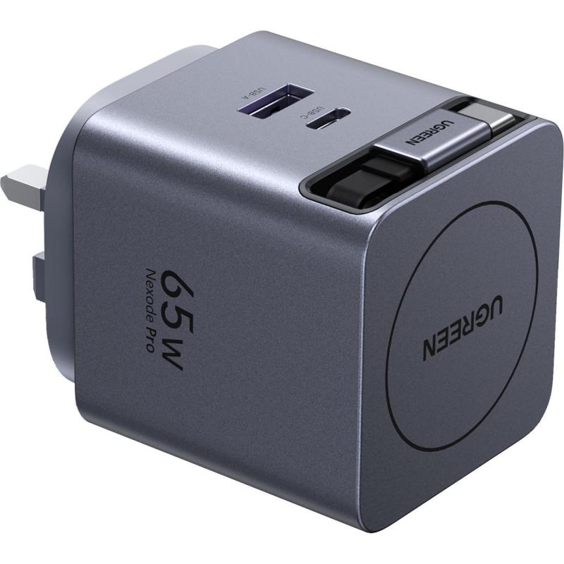 UGREEN Extend 65W GaN Fast Charger with Retractable USB-C Cable — view 3