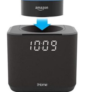 iHome Docking Bedside and Home Office Amazon Echo Dot Speaker System, Carbon Black