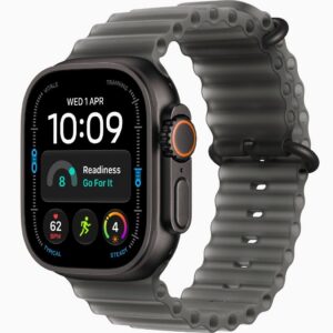 Apple Watch Ultra 4, GPS + Cellular, Black Titanium Case with Translucent Black Ocean Band