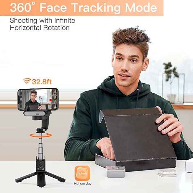 iSteady Q 1-Axis Gimbal Stabilizer Black, hohem Selfie Stick Tripod, B09C1VKPL5 — view 2
