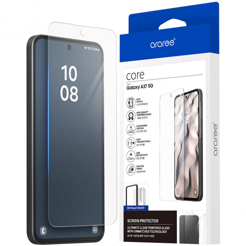 Araree Core Tempered Glass, Clear Smartphone Screen Protector for Samsung Galaxy A37 5G