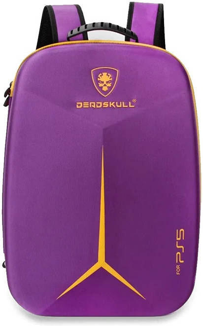 DeadSkull PS5 Carrying Backpack, Polyester & EPE Material, Canvas Shell, Dacron Lining, Shockproof, Dustproof, Gray,Blue, Purple, Black — view 4