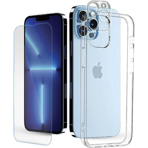Xonda 3-in-1 Hard Case + Tempered Glass + Camera Lens Protector Smartphone Case Bundle