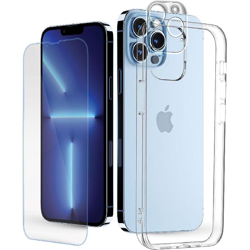 Xonda 3-in-1 Hard Case + Tempered Glass + Camera Lens Protector Smartphone Case Bundle