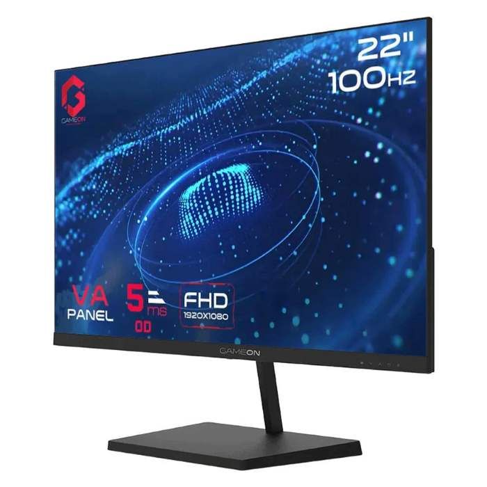 GameOn 22inch FHD 1920X1080 Gaming Monitor, 100Hz, VA Panel, Anti-glare, 5ms, 2 x HDMI, 1 x VGA, Black - GB22F100 — view 2
