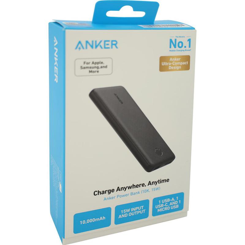 Anker PowerCore Slim Power Bank Charger Fast Battery Charging 10000 mAh 3 USB (1X USB/2X USB-C) — view 2