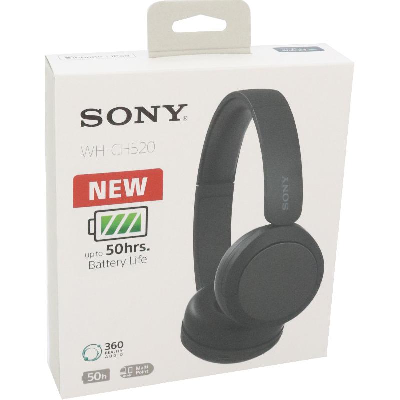 Sony WH-CH520 On-Ear Headphones Bluetooth Black — view 3