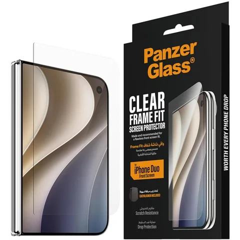 PanzerGlass Ultra-Wide Fit Glass for Outer Screen, Clear Smartphone Screen Protector for iPhone 18 Fold