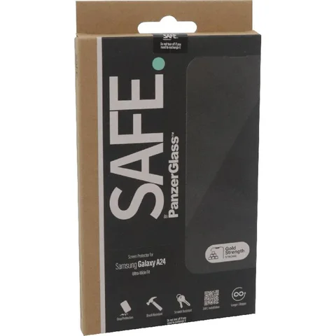 PanzerGlass SAFE Tempered Glass, Edge-to-Edge, Black Case Friendly Smartphone Screen Protector for Samsung Galaxy A24
