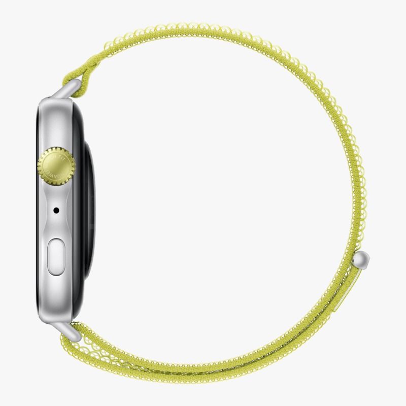 Huawei Watch Fit 5, Green-Grey Nylon Strap- Silver — view 3