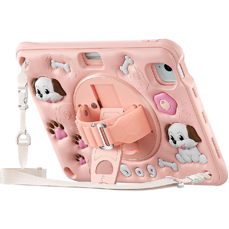 Kadasic Cartoon Strap Back Cover Tablet Case for Kids Pink for iPad Air 11 M4/iPad Air 11 M3/iPad Air 11 M2/iPad Air 5th Gen — view 2