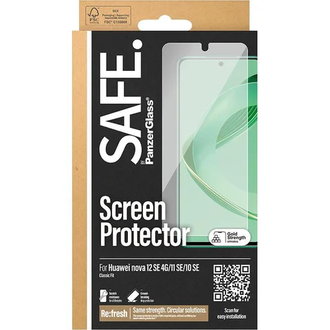 PanzerGlass SAFE Tempered Glass, Edge-to-Edge, Black Case Friendly Smartphone Screen Protector for HUAWEI nova 12 SE 4G