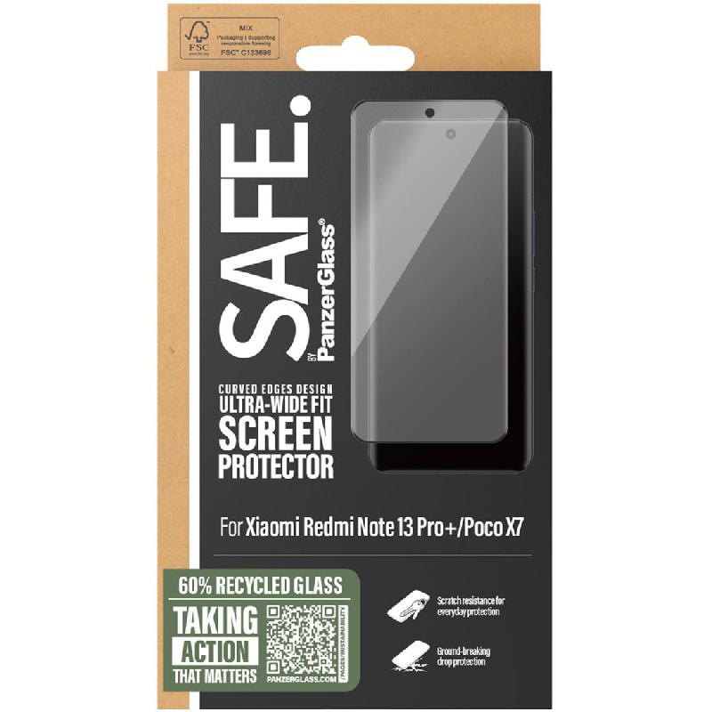 PanzerGlass SAFE Tempered Glass, Edge-to-Edge, Black Case Friendly Smartphone Screen Protector for Xiaomi Redmi Note 13 Pro+ 5G/POCO X7 — view 2