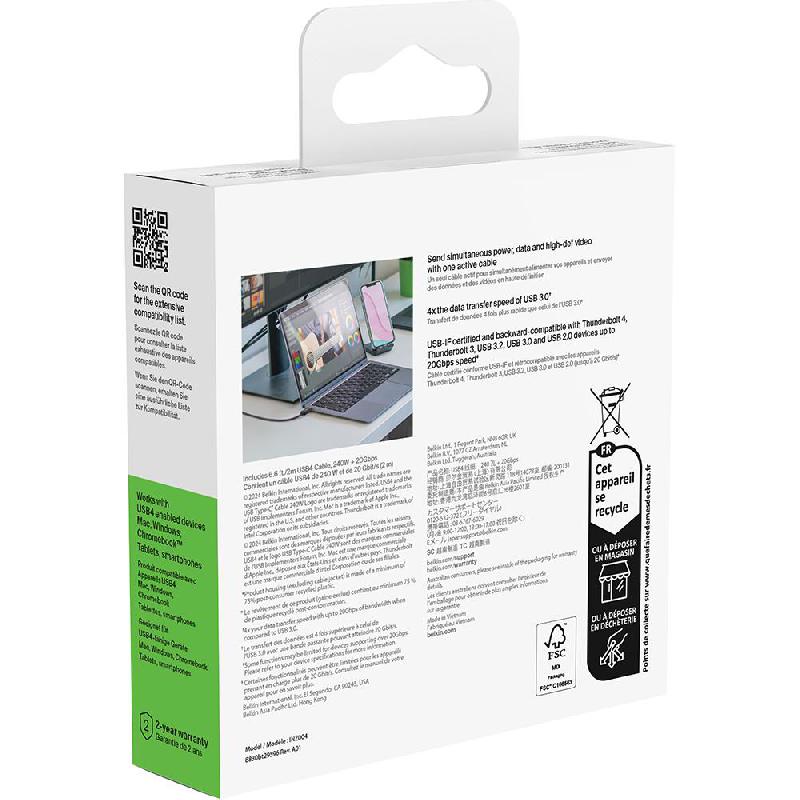 Belkin Connect USB4 Cable, 240 W + 20 Gbps AV Cable 2.00 m ( 6.56 ft ) — view 4