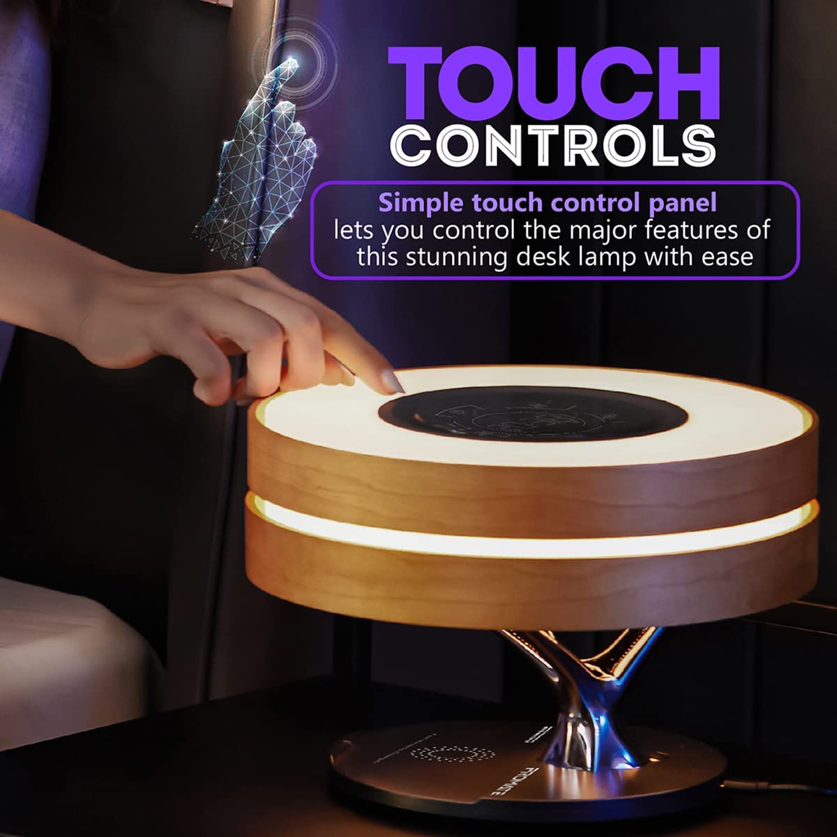 Promate Bedside Desk Lamp with Wireless Charger, MIRTH.UK — view 3