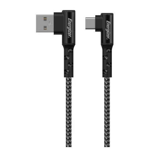 Energizer Ultimate 90 Degree USB-A to USB-C Cable - Black