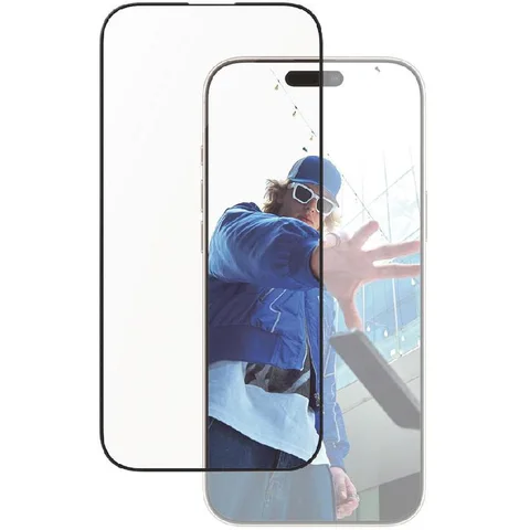 PanzerGlass Ultra-Wide Fit Tempered Glass, Exclusive Aluminum Frame, Clear Smartphone Screen Protector for iPhone 16 Pro Max