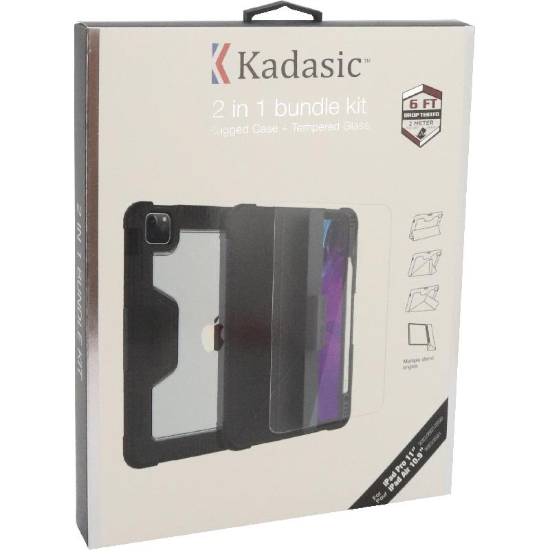 Kadasic 2-in-1 Bundle Tablet Case with Screen Protector Black for iPad Pro 11 - 2022/iPad Pro 11 - 2021/iPad Air 10.9 5th Gen