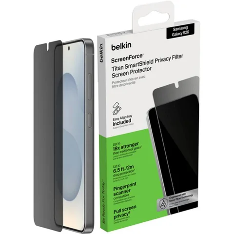 Belkin ScreenForce Privacy Smartphone Screen Protector for Samsung Galaxy S26