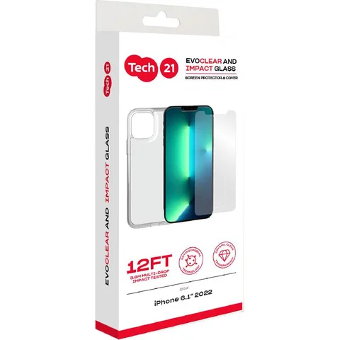 Tech21 Premium Protection Pack EvoClear & Impact Glass Smartphone Case Bundle