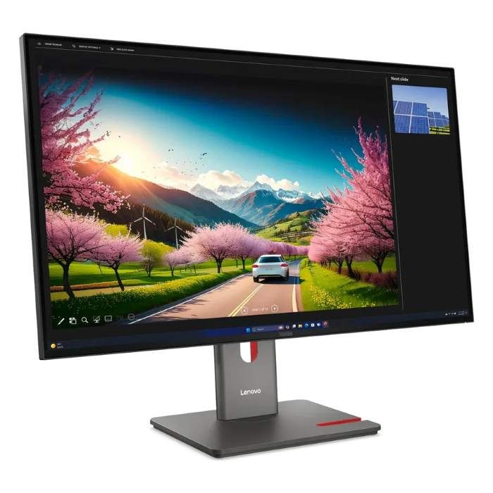 Lenovo Think Vision 31.5inch UHD 3840X2160 Monitor, 120Hz, IPS Panel, Anti-glare, 4ms, HDMI, DisplayPort, Adjustable Stand, Black - 64A8XAT2UK — view 2