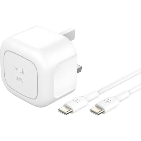 Belkin BoostCharge USB-C PD 3.0 PPS Wall Charger 30W + USB-C to USB-C Cable
