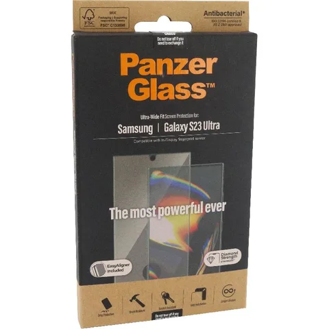PanzerGlass Ultra-Wide Fit Tempered Glass Smartphone Screen Protector for Samsung Galaxy S23 Ultra
