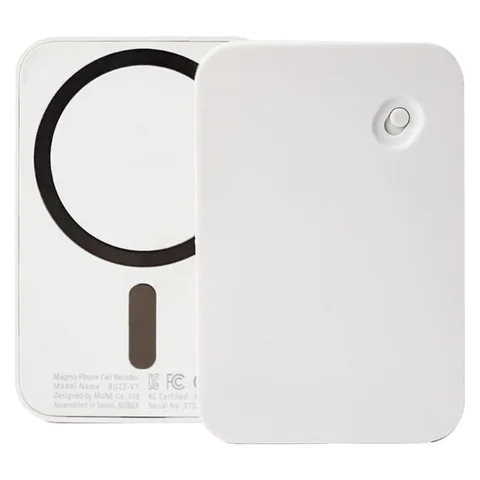 Magmo, Magnetic Snap-On Call Recorder For iPhone -White