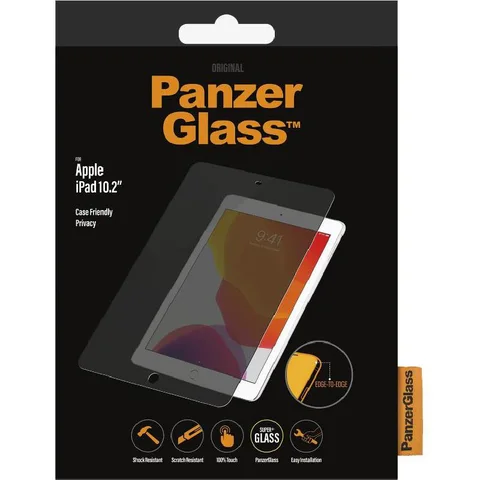 PanzerGlass Super+ Glass, Edge-to-Edge, Privacy iPad Screen Protector for iPad 10.2 - 2019