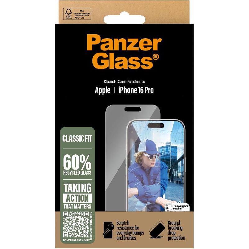 PanzerGlass Classic Fit Tempered Glass, Clear Smartphone Screen Protector for iPhone 16 Pro — view 2