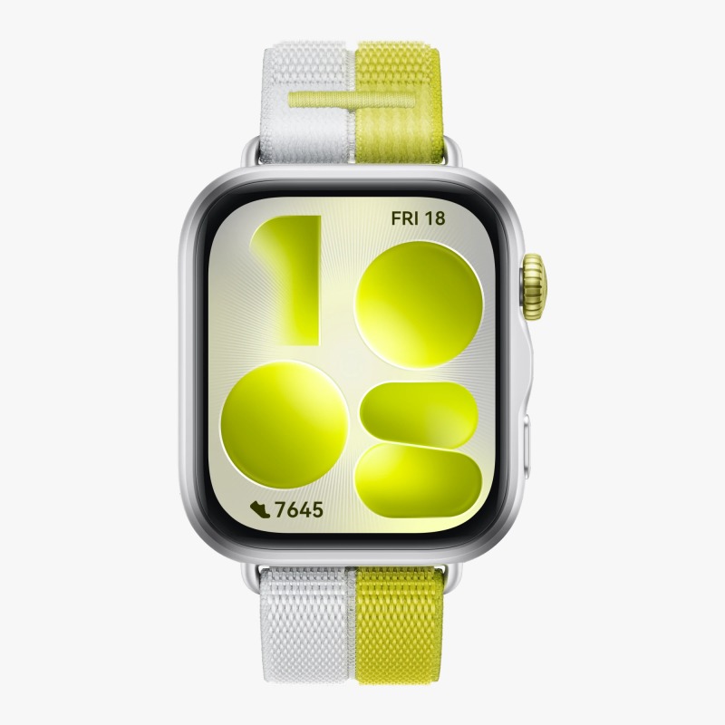 Huawei Watch Fit 5, Green-Grey Nylon Strap- Silver — view 2