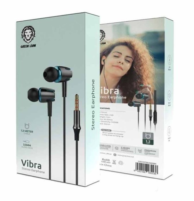 Green Lion Vibra Stereo Earphone - Black — view 2