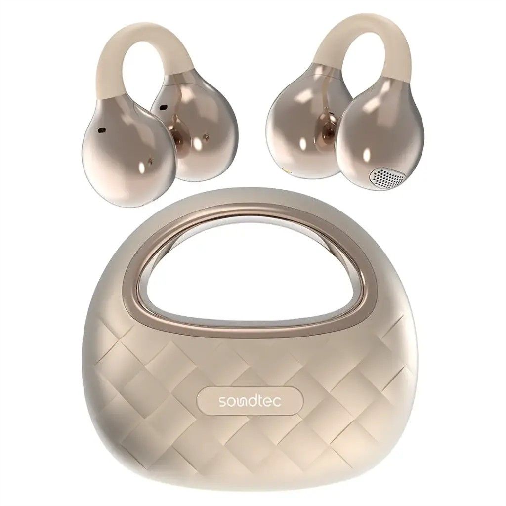 Porodo Soundtec Vogue, Open-Ear Clip-on Wireless Earbuds- Pink