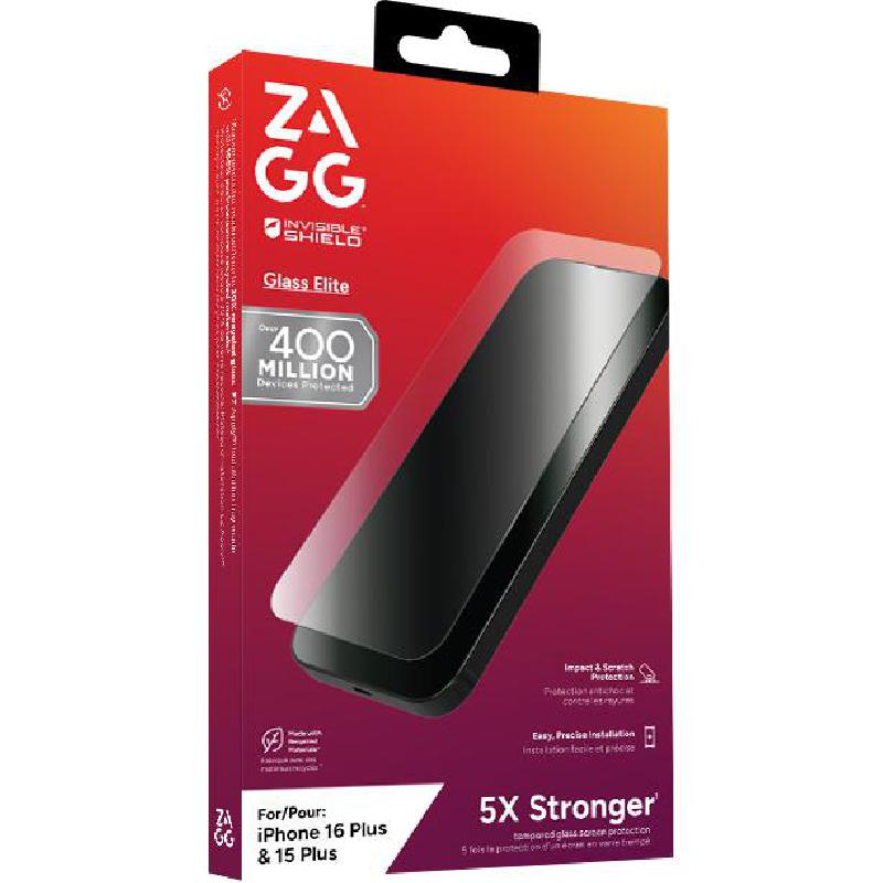 Zagg Invisible Shield Tempered Glass, Clear Case Friendly Smartphone Screen Protector for iPhone 16 Plus/iPhone 15 Plus — view 2