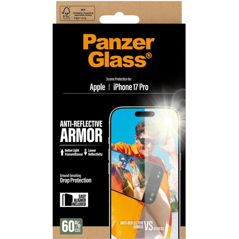 PanzerGlass Ultra-Wide Fit Tempered Glass, Anti-reflective Smartphone Screen Protector for iPhone 17 Pro — view 3