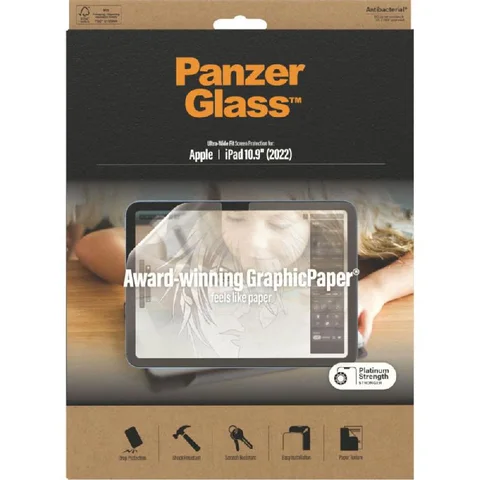 PanzerGlass GraphicPaper Paper Texture, Easy to Attach, Edge-to-Edge iPad Screen Protector for iPad 10.9 10th Gen