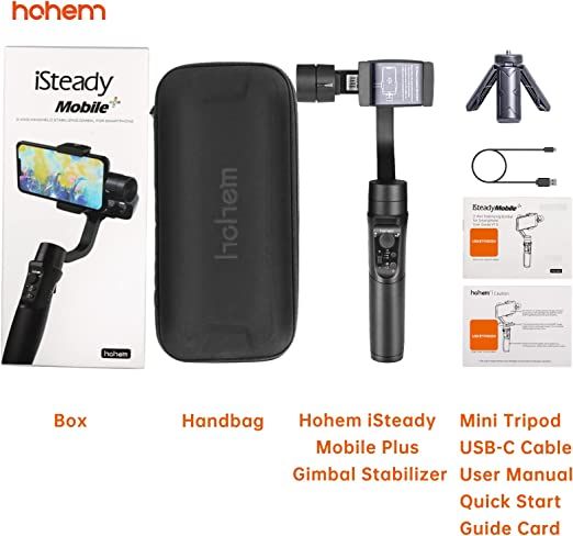 Hohem Smartphone Gimbal 3-Axis Stabilizer Handheld Gimble Time Lapse Expert Stabilizer w/Focus Pull & Zoom Face Tracking 12h Runtime,Max Playload 210g (iSteady Mobile), B07GDBT8GN — view 5