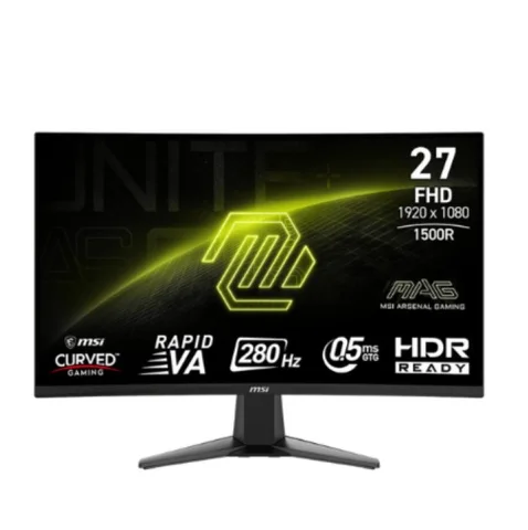 MSI MAG 276CXF 27inch FHD 1920 x 1080 Curved Gaming Monitor, 0.5MS, 280Hz, Anti-glare, HDMI, DP, Tilt, Adjustable - 9S6-3CE01M-022