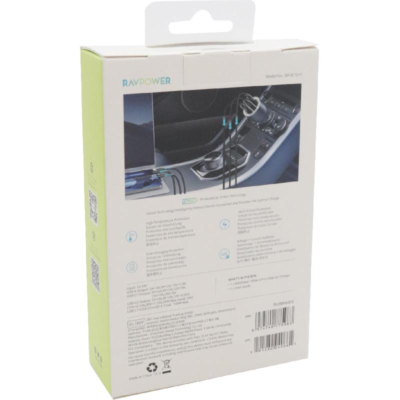 RAVPower PD 100W 3-Port Car Charger — view 3
