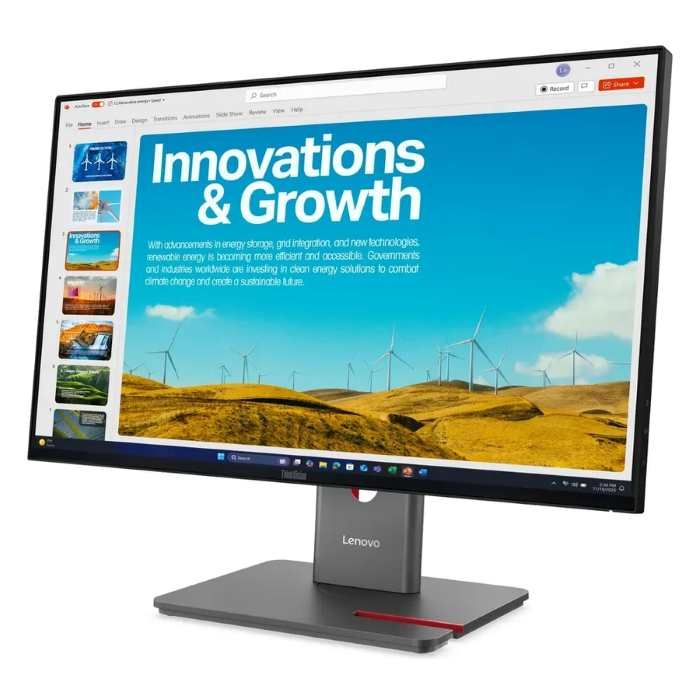 Lenovo Think Vision 23.8inch QHD 2560X1440 Monitor, 120Hz, Anti-glare, 4ms, HDMI, DP, USB-C, Fully Adjustable Stand, Black - 64B1GAT1UK