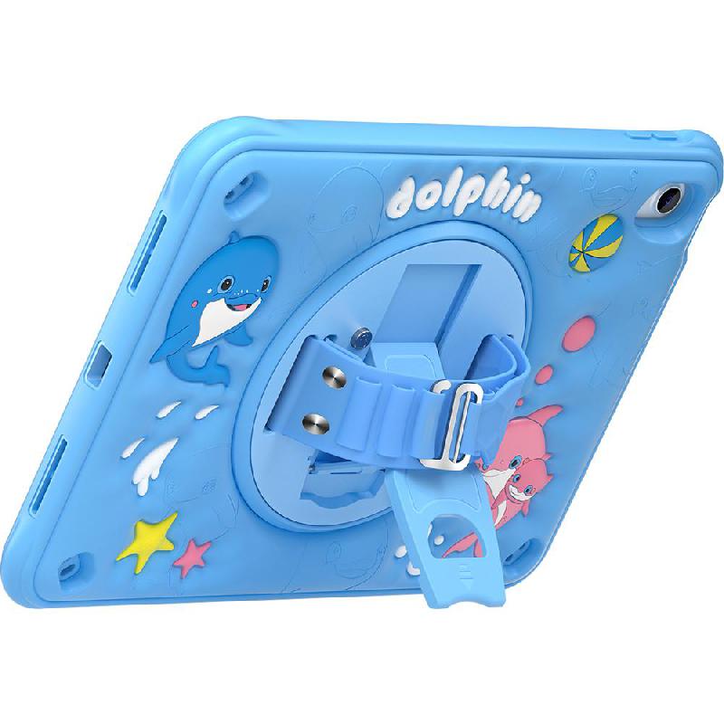 Kadasic Cartoon Strap Back Cover Tablet Case for Kids Blue for iPad 10.9 10th Gen