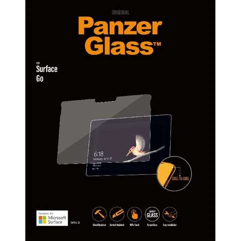 PanzerGlass Super+ Glass, Edge-to-Edge Tablet Screen Protector for Microsoft Surface Go/Surface Go 2/Surface Go 3
