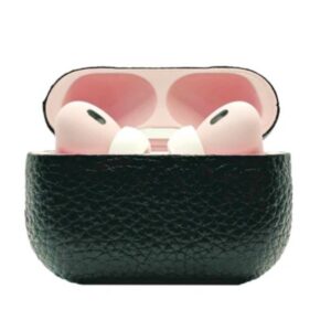 Customized Apple AirPods Pro 3 Leather Calf Black With Pink