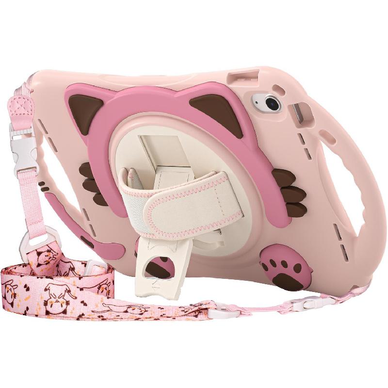 Kadasic Cartoon Strap Back Cover Tablet Case for Kids Pink for iPad A16/iPad 10.9 10th Gen — view 3