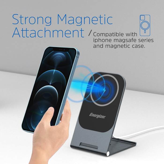 Energizer MagSafe 15W Magnetic Wireless Charger Stand - Black — view 2