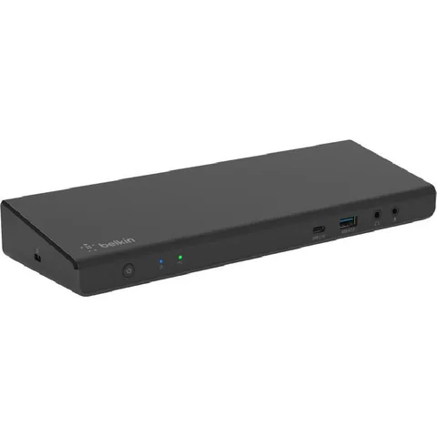 Belkin Triple Display Dock Multi-port Station 7 Port (USB-A/USB-C/USB-C (Thynderbolt 3)/HDMI/DisplayPort/RJ-45/Audio In/Out)