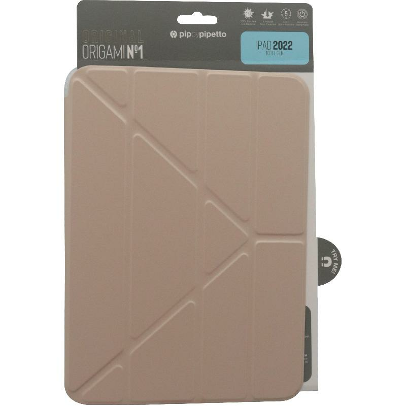 PIPETTO Origami Folio Tablet Case Metallic Pink for iPad A16/iPad 10.9 10th Gen