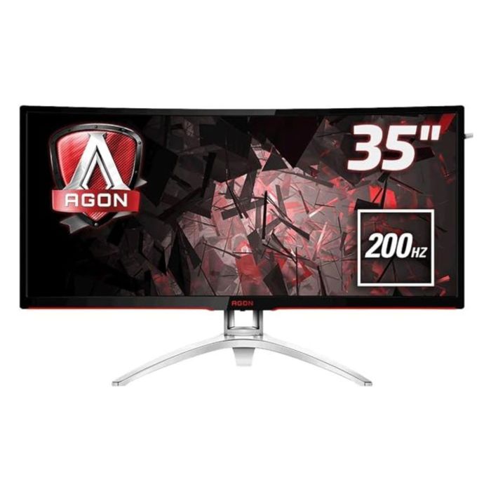 AOC 35inch Curved UltraWide Gaming Monitor, 2560X1080 Resolution, 200Hz, 4ms, FreeSync Premium, HDMI, DP, Adjustable Stand, Black & Silver - AG352QCX — view 2